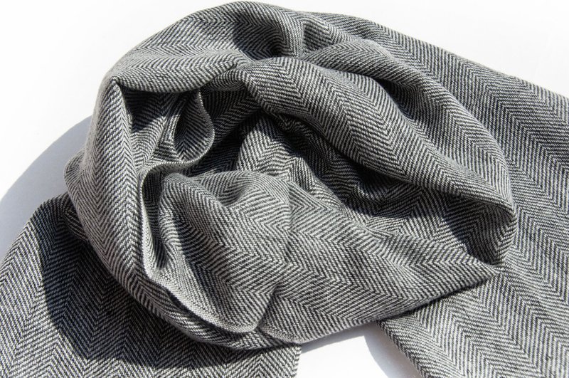 カシミヤニットマフラー 純ウールマフラー 手織りマフラー 編みマフラー - ロック - マフラー・ストール - ウール グレー