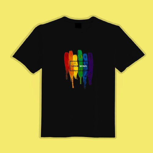 CHIC SHOP 插畫設計館 LGBTQ 彩虹 LOVE WINS 衣服 T恤 黑T 童裝 純棉 吸濕排汗 涼感衣