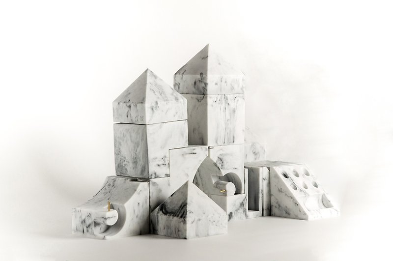 Marble。Building blocks。5 pcs / 1set - Other - Stone White
