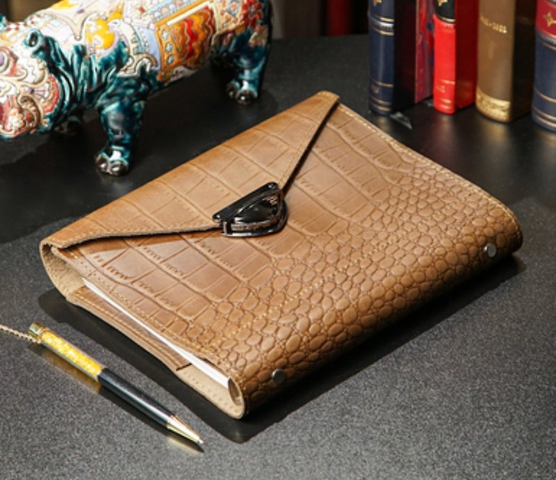 Natural Italian Leather Planner - Notebooks & Journals - Genuine Leather Brown