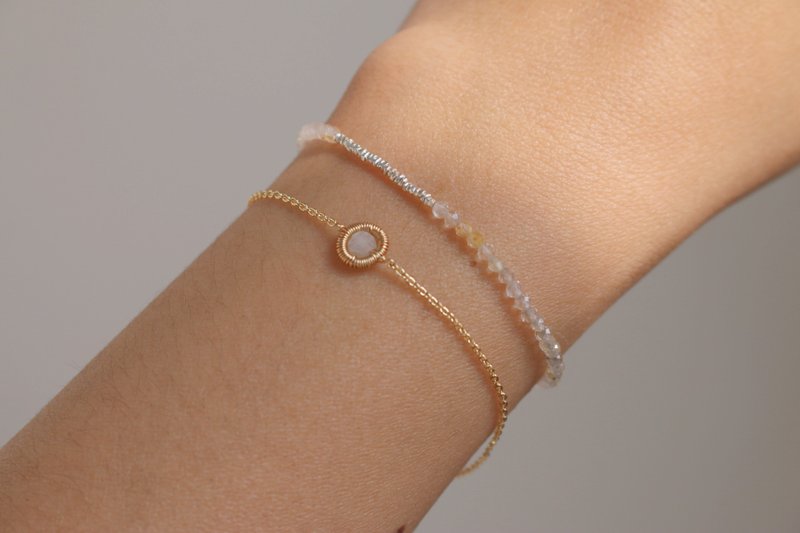 Pearl brass bracelet (Treat you well) - สร้อยข้อมือ - เครื่องประดับพลอย ขาว