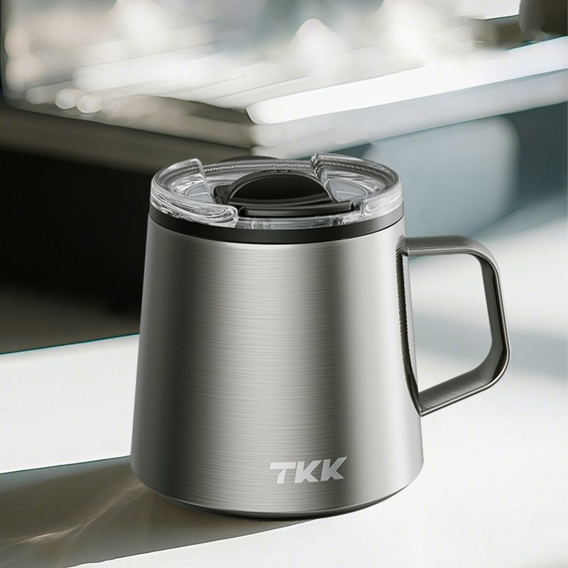 【TKK】悅氧Life 316不鏽鋼x陶瓷噴塗 保溫咖啡杯 350ML-冰川銀 - 保溫瓶/保溫杯 - 不鏽鋼 銀色