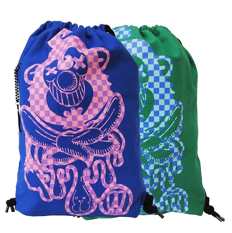 【Is Marvel】3D Clown Bundle Bag - กระเป๋าเป้สะพายหลัง - ผ้าฝ้าย/ผ้าลินิน สีน้ำเงิน