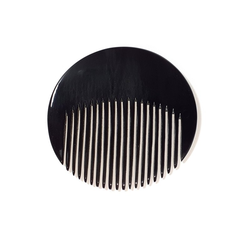 Horn Hair Comb Handmade Buffalo Horn Combs Anti-static Less Tangle - 彩妝刷具/鏡子/梳子 - 環保材質 黑色