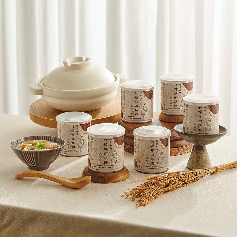 [Gu Liu Gu Liu] This porridge is made with bamboo shoots and Hericium porridge (300g/can) feat. Crimson Pot Food Co-branded - Prepared Foods - Other Materials White