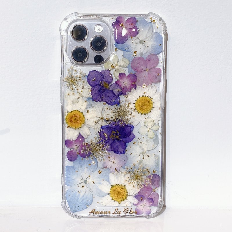 Plastic Other Blue - [Molafu hand-made design] Dry flower phone case