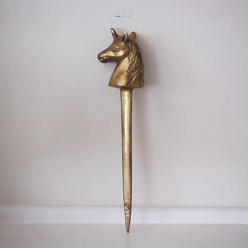 European antique brass unicorn letter opener - Scissors & Letter Openers - Other Metals 