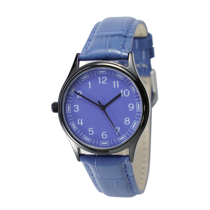 Back in time Watch Blue Unisex Free shipping worldwide - นาฬิกาผู้ชาย - สแตนเลส สีน้ำเงิน