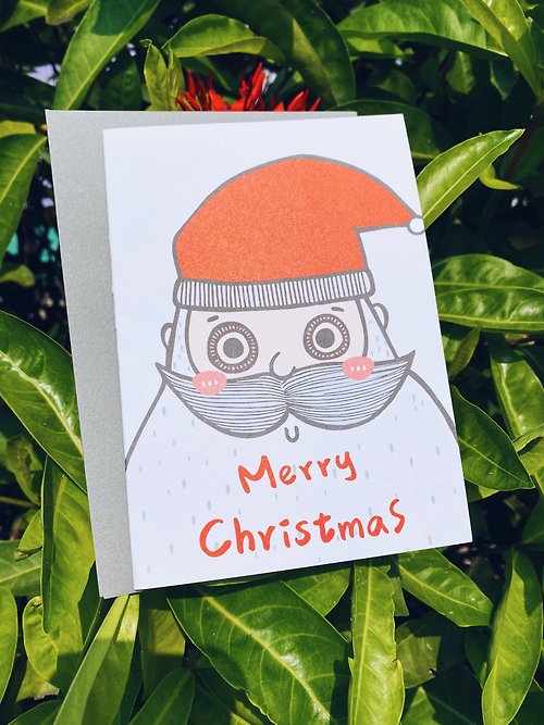 Homimi 插畫手寫對折卡片 - Merry Christmas 聖誕節