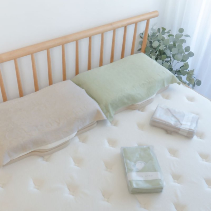 LoveFu ラッコの唾液枕カバー×2 - 消臭・抗菌加工で負担ゼロの眠りを実現 - 寝具 - その他の素材 グリーン