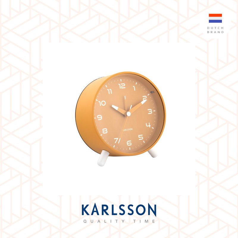荷蘭Karlsson, Alarm clock Orgullo ochre yellow鬧鐘黑色帶小燈 - 時鐘/鬧鐘 - 其他金屬 黃色