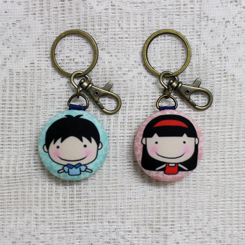 Macaron charm key ring_boys and girls series - Keychains - Other Man-Made Fibers 
