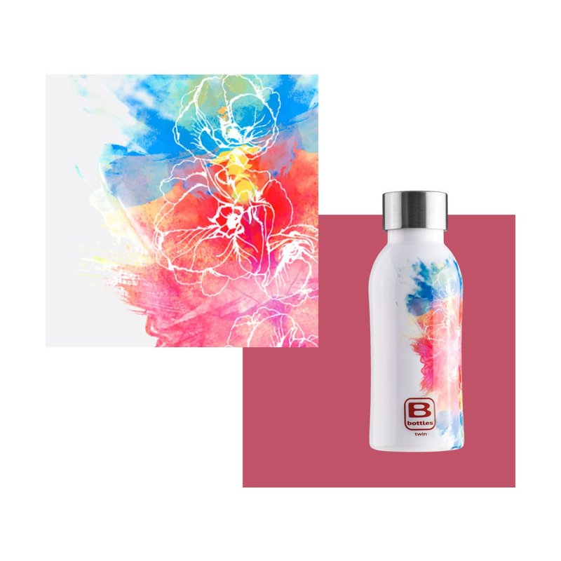 BUGATTI繽紛花宴保溫瓶350ml - 保溫瓶/保溫杯 - 其他金屬 白色