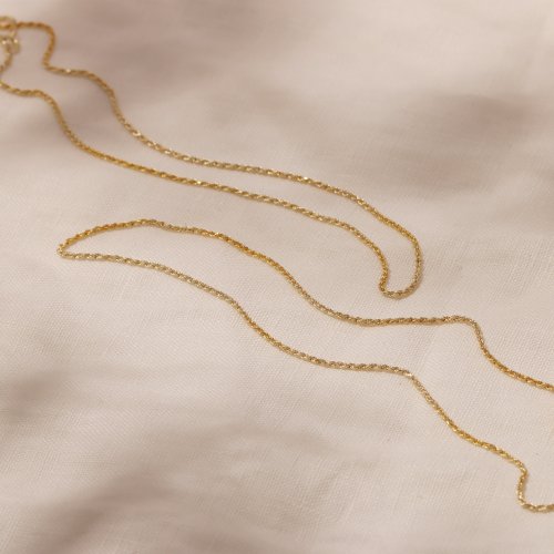 Miagoldjewel 法式時髦金色基礎裸鏈項鏈歐美ins混搭項鏈 單層素鏈百搭麻花鏈