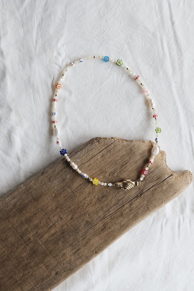 Go outing together - beaded necklace - Necklaces - Pearl Multicolor