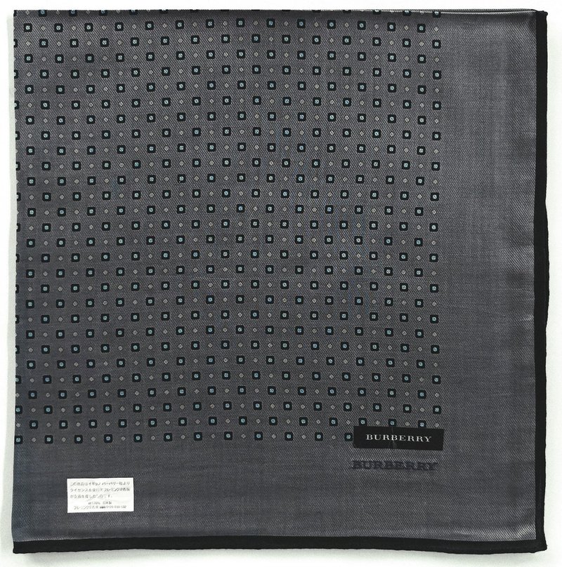 Burberry Vintage Handkerchief Square Dot Gray 21 x 21 inches - 手帕 - 棉．麻 灰色