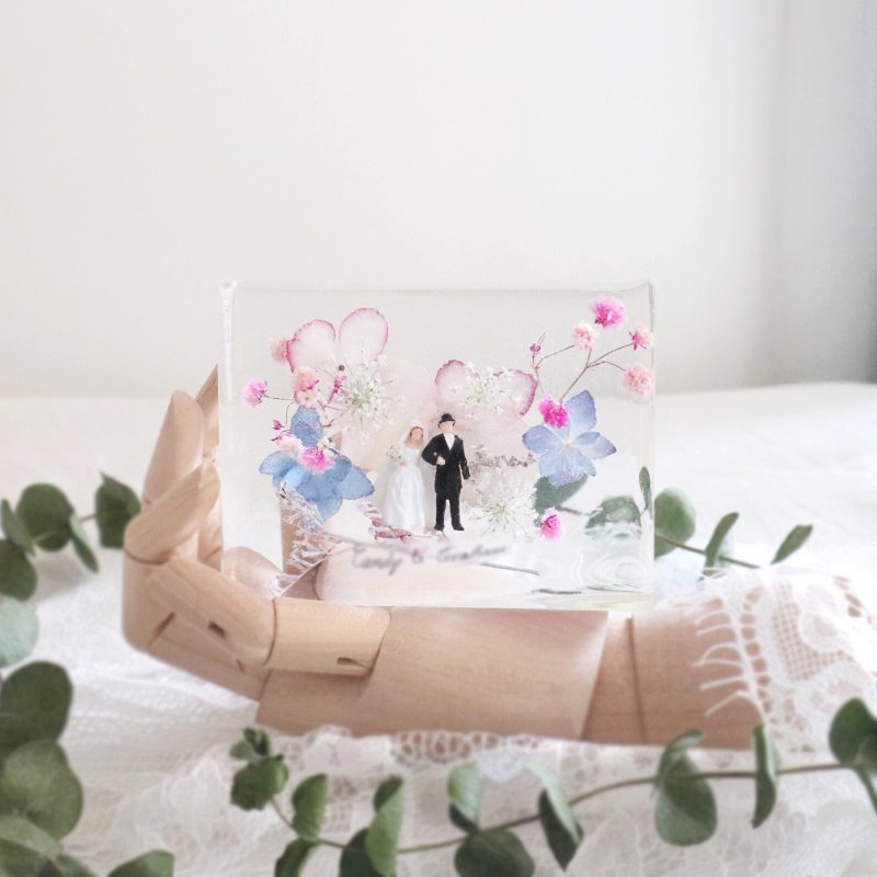 婚禮真花/立體乾燥花/桌上小擺設/紙鎮/結婚婚禮禮物/姊妹禮物 - 擺飾/家飾品 - 其他材質 