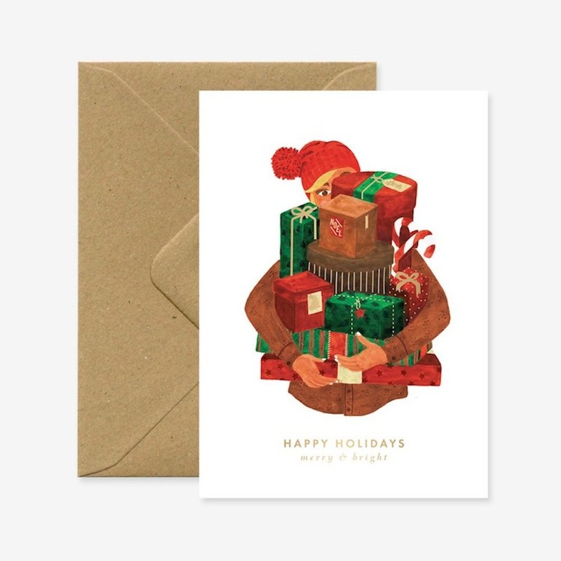 Christmas card full of Christmas gifts - การ์ด/โปสการ์ด - กระดาษ 