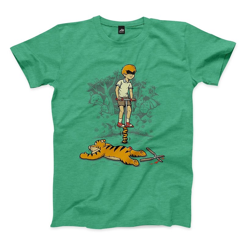 Jumping Tiger Cool - Heather Green - Neutral T-Shirt - Men's T-Shirts & Tops - Cotton & Hemp Green