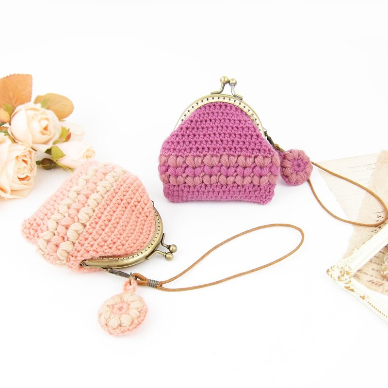 [Warm hand-woven kiss lock bag] Autumn and winter limited edition·Heart-warming gold bag - กระเป๋าใส่เหรียญ - ไฟเบอร์อื่นๆ หลากหลายสี