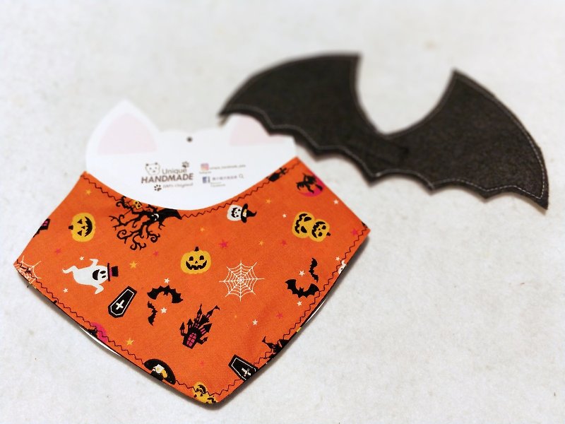 Halloween Halloween batwing triangle pet shape neckband neckband - Clothing & Accessories - Cotton & Hemp Orange