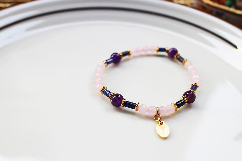 <Slow warm natural stone series>C1073 Pink crystal bracelet - สร้อยข้อมือ - เครื่องเพชรพลอย 