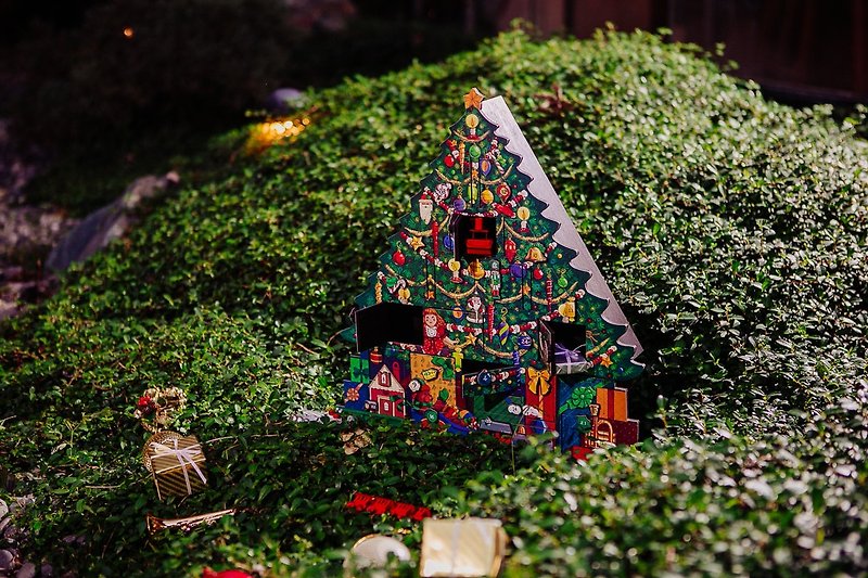 美國經典聖誕倒數盒-聖誕樹 /創造完美聖誕體驗 - 擺飾/家飾品 - 木頭 綠色