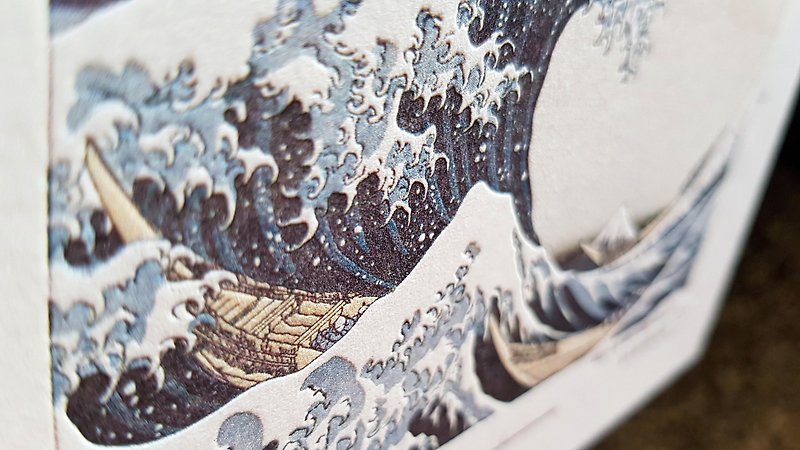 Katsushika Hokusai - The Great Wave off Kanagawa Letterpress Postcard - Cards & Postcards - Paper 