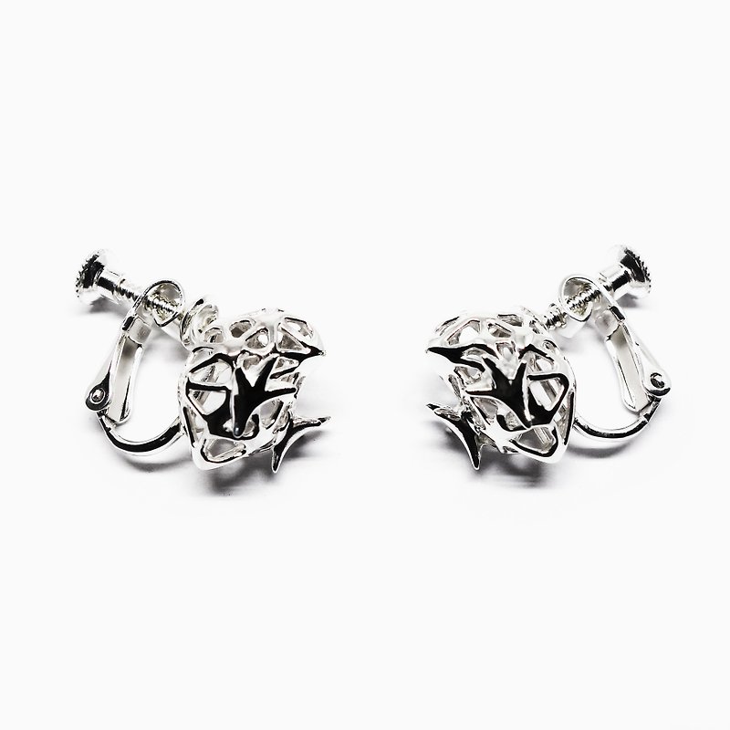 Little chick SV925 earring ~ear clip~【Pio by Parakee】豆的小雞夾式耳環 - Earrings & Clip-ons - Other Metals Silver