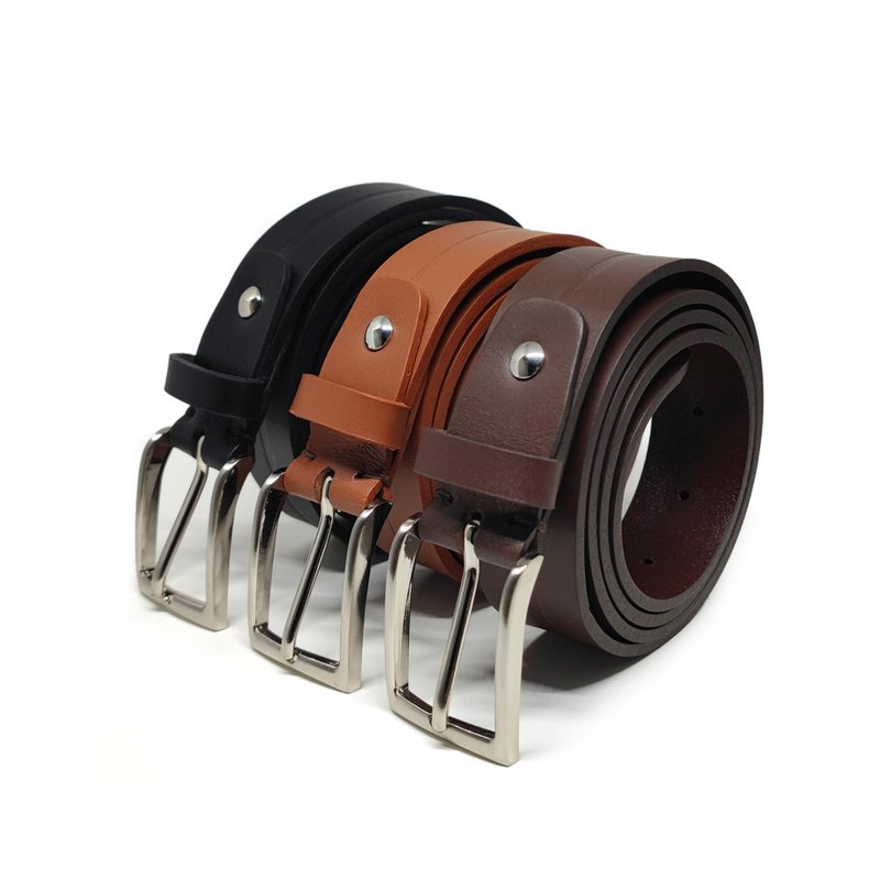 Neutral Plain Leather Belt‧ PD-022 - เข็มขัด - หนังแท้ สีดำ