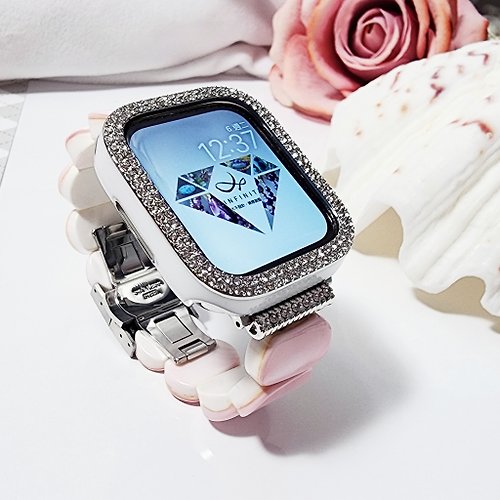 LINFINITY大千設計無限創藝 女皇貝 粉硨磲 Apple Watch 智慧手錶 Android 寶石 錶帶 客製