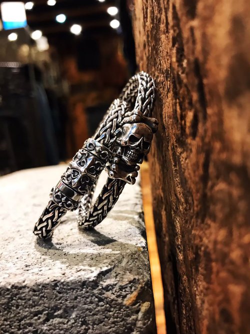 Angus925silver 【圖騰系列】十字手作Cross 骷髏Skull 925純銀