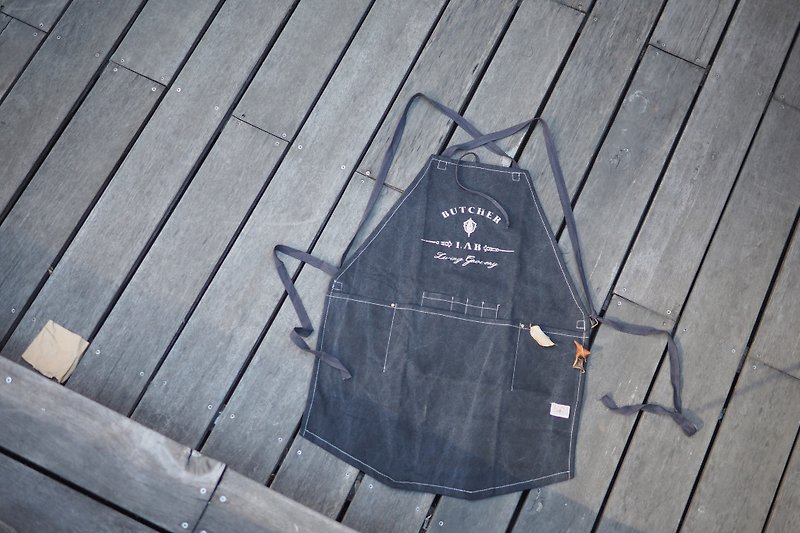 BL-Apron all-weather apron leather woodworking metalworking cooking makeup pottery apron washed water gray - ผ้ากันเปื้อน - ผ้าฝ้าย/ผ้าลินิน 
