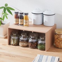 日本like-it 日製橫向桌上型木質收納架(寬型)-多色可選