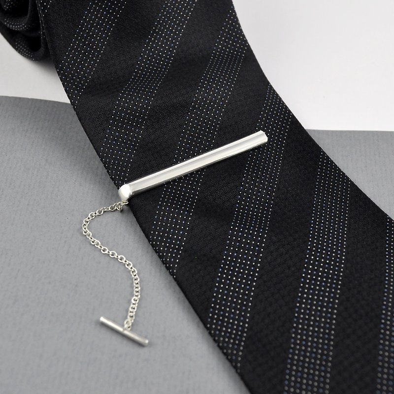 弧面領帶夾 925純銀 - 領帶/領帶夾 - 純銀 銀色