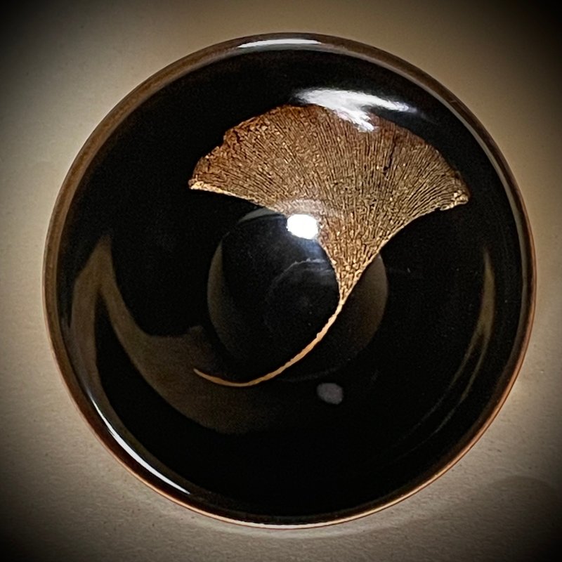 真實木葉天目茶盏-銀杏葉 - 茶壺/茶杯/茶具 - 其他材質 