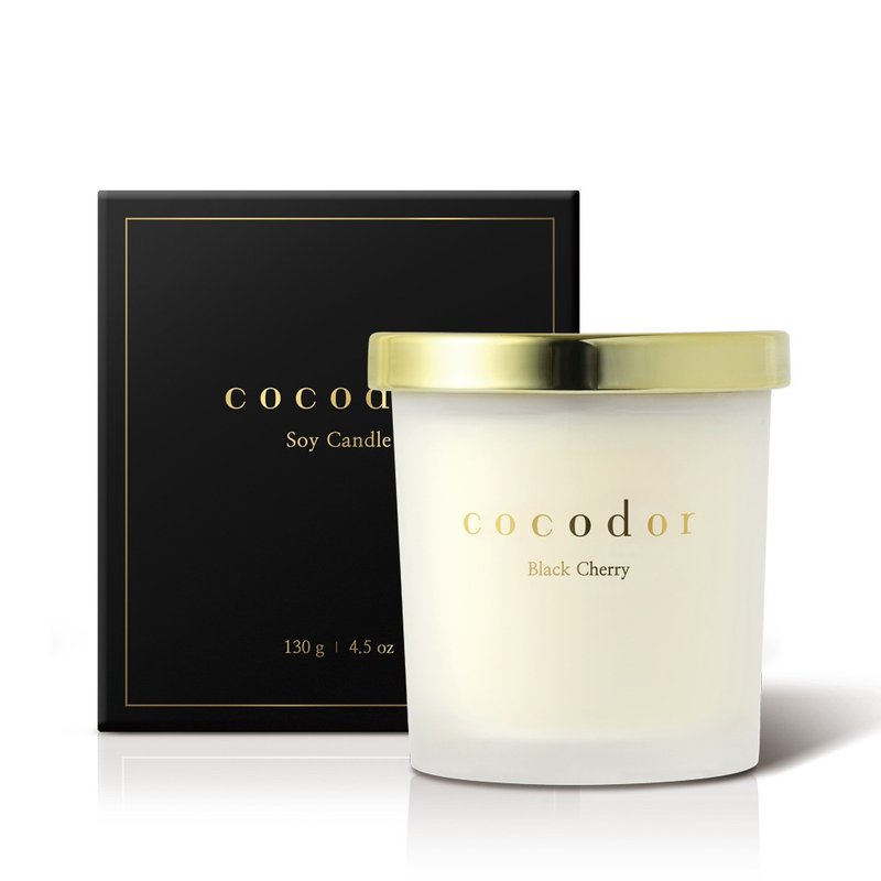 cocodor-soy candle 130g-black cherry - เทียน/เชิงเทียน - แก้ว สีทอง