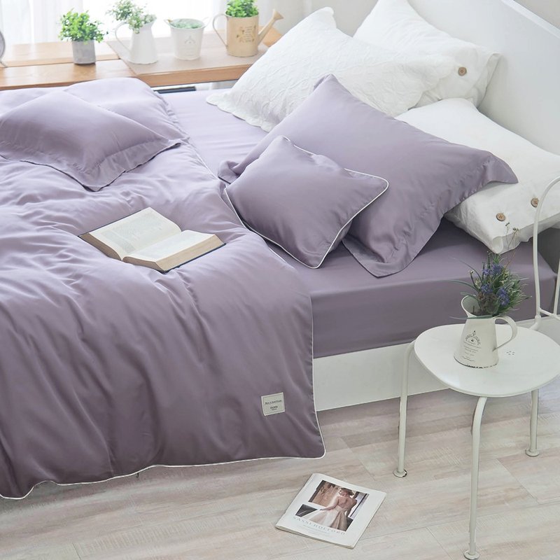 DR9000 Taro Purple Pure 100 Count Tencel Series Lyocell Bed and Quilt Set/Made in Taiwan - เครื่องนอน - วัสดุอื่นๆ 