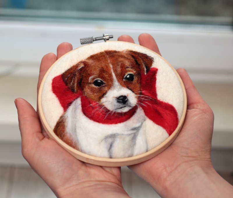 Needle felted Pet portrait from photo,Christmas Gift Wrapping,Customized gift - Items for Display - Wool 