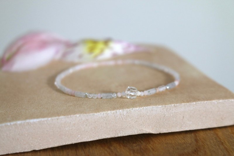 April Birthstone Bracelet White Crystal Opal - Game Rules - - Bracelets - Semi-Precious Stones Pink