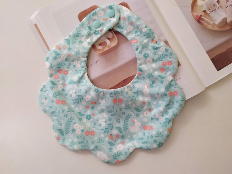 [Shipping within 5 days] Mint Green Bunny Garden Korean Cotton Cloud Bib Baby Bib - Baby Gift Sets - Cotton & Hemp Multicolor