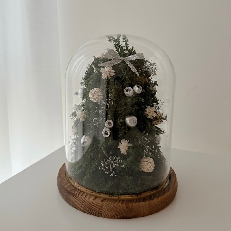 SEE 看見花藝設計|聖誕節|永生雪松 |聖誕樹|銀色心願聖誕樹玻璃 - 乾花/永生花 - 植物．花 