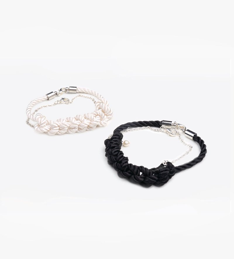鉤織珍珠手鏈素材套裝 / Crochet Bracelets Set - 手鍊/手環 - 聚酯纖維 白色
