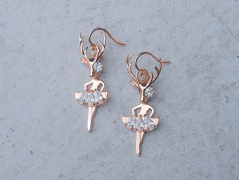 LADY DEER * Earrings - Earrings & Clip-ons - Rose Gold Gold