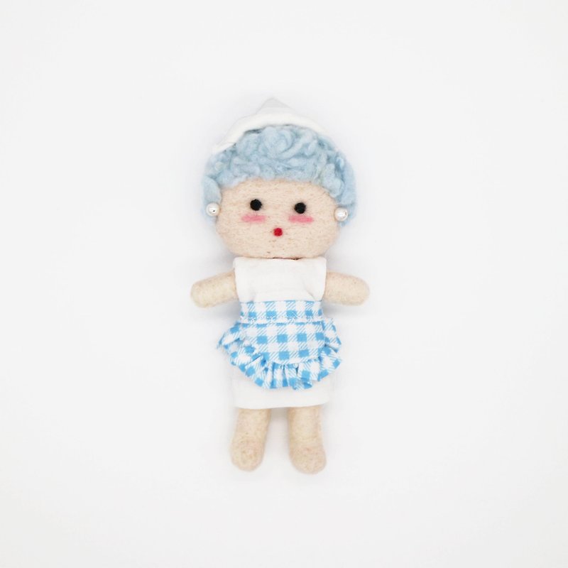毛毛頭 - LuLu - 迷你手工娃娃 / 吊飾 - 吊飾 - 羊毛 藍色