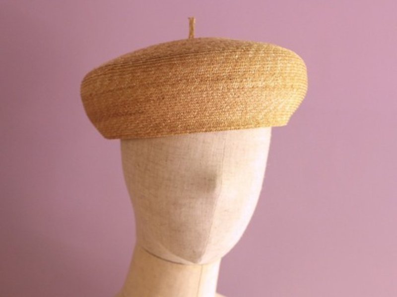 麦わら素材のベレー帽 Elie エリー - 帽子 - 植物．花 