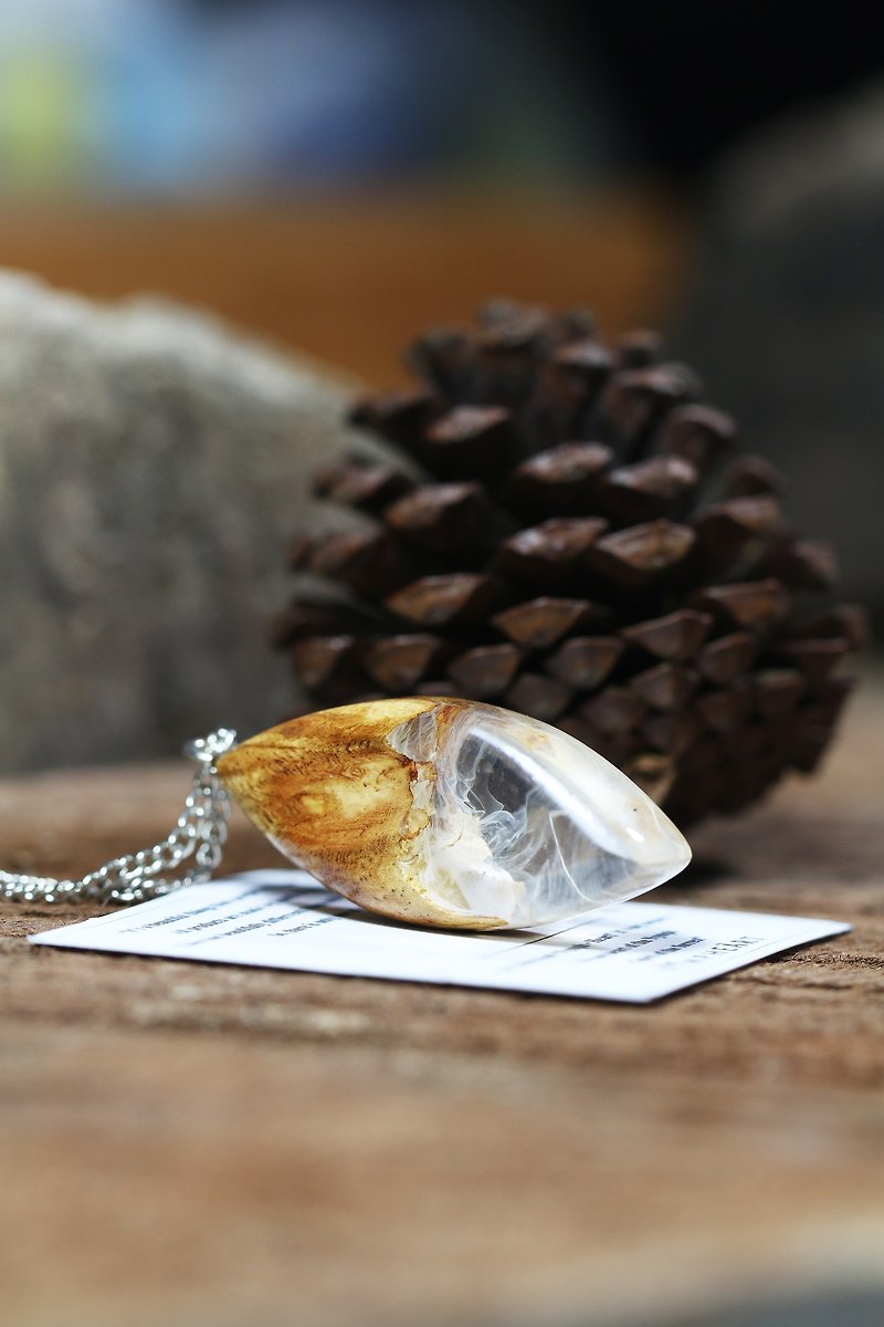*In stock* Wonder burl wood - SNOW - Necklaces - Wood White