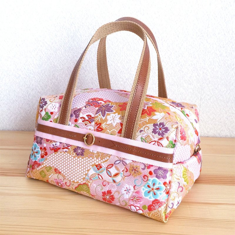 Boston bag with Japanese Traditional pattern, Kimono -Brocade - Handbags & Totes - Other Materials Pink