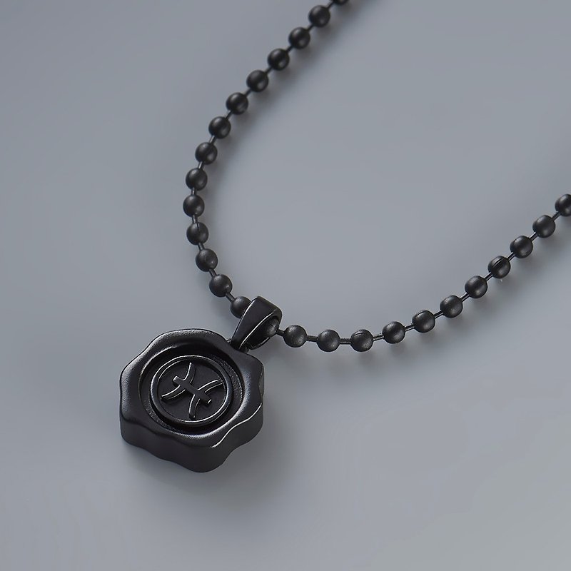 Constellation Sealed Wax Necklace - Water Elephant Series - Necklaces - Other Metals Black
