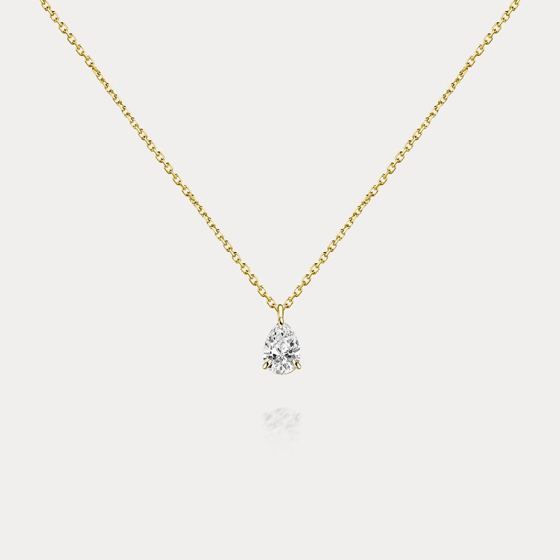 Promise | 0.25ct Pear Cut natural diamond 18K necklace - สร้อยคอ - เพชร ขาว